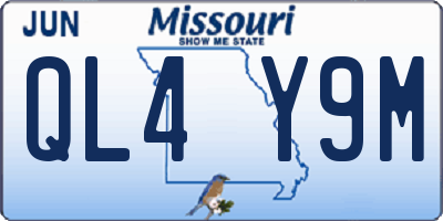 MO license plate QL4Y9M