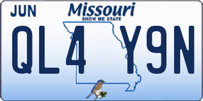 MO license plate QL4Y9N