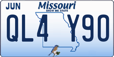 MO license plate QL4Y9O