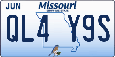 MO license plate QL4Y9S