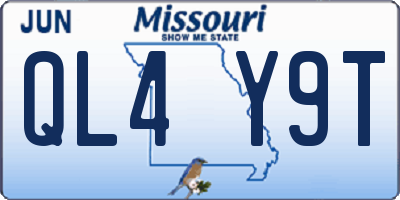 MO license plate QL4Y9T