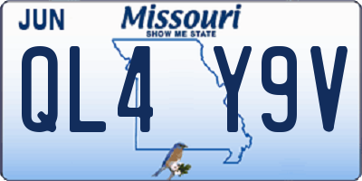 MO license plate QL4Y9V