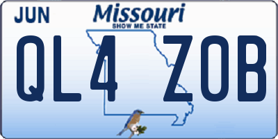 MO license plate QL4Z0B