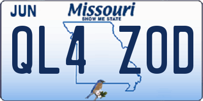 MO license plate QL4Z0D