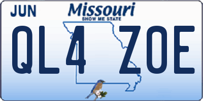 MO license plate QL4Z0E