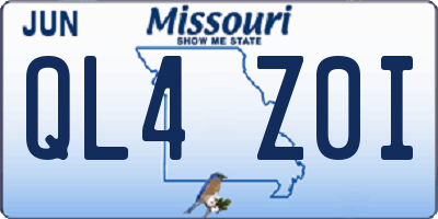 MO license plate QL4Z0I