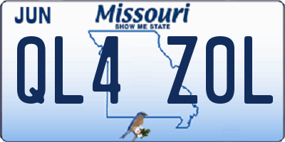 MO license plate QL4Z0L