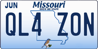 MO license plate QL4Z0N