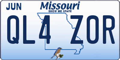 MO license plate QL4Z0R