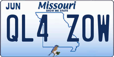 MO license plate QL4Z0W
