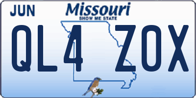 MO license plate QL4Z0X