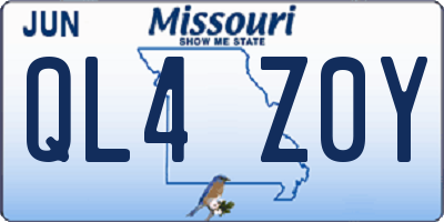 MO license plate QL4Z0Y