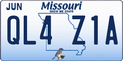MO license plate QL4Z1A