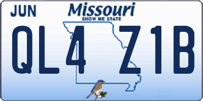MO license plate QL4Z1B