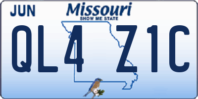 MO license plate QL4Z1C