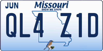 MO license plate QL4Z1D