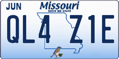 MO license plate QL4Z1E