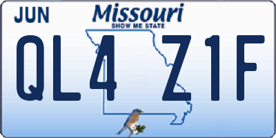 MO license plate QL4Z1F