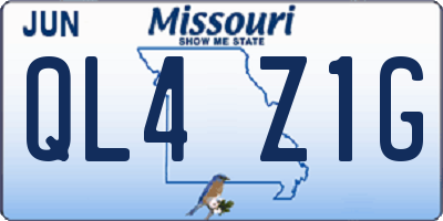 MO license plate QL4Z1G