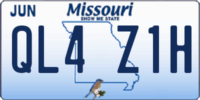 MO license plate QL4Z1H