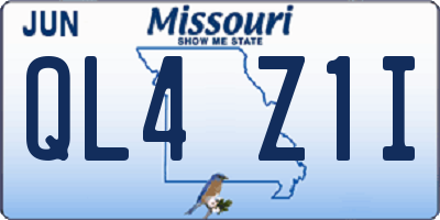 MO license plate QL4Z1I