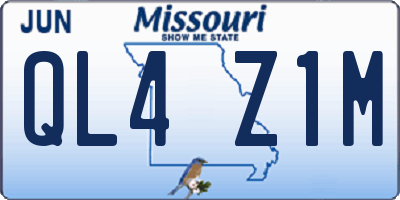 MO license plate QL4Z1M