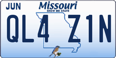 MO license plate QL4Z1N