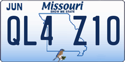 MO license plate QL4Z1O