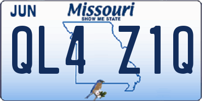 MO license plate QL4Z1Q