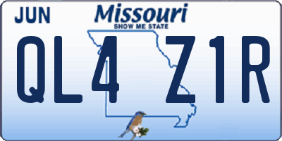 MO license plate QL4Z1R
