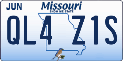 MO license plate QL4Z1S