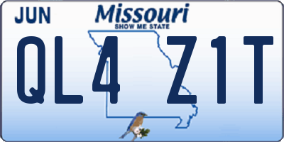 MO license plate QL4Z1T