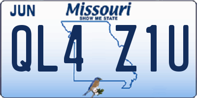MO license plate QL4Z1U