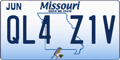 MO license plate QL4Z1V