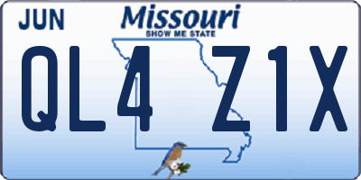 MO license plate QL4Z1X