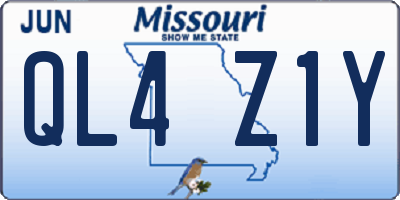 MO license plate QL4Z1Y
