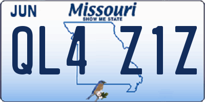 MO license plate QL4Z1Z