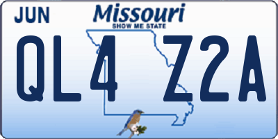 MO license plate QL4Z2A