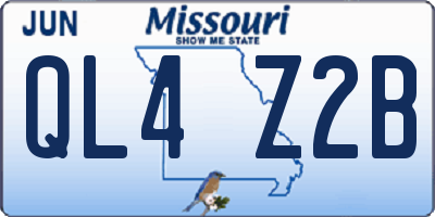 MO license plate QL4Z2B
