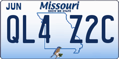 MO license plate QL4Z2C