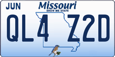 MO license plate QL4Z2D