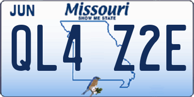 MO license plate QL4Z2E