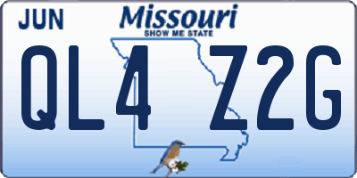 MO license plate QL4Z2G