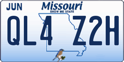MO license plate QL4Z2H