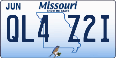 MO license plate QL4Z2I
