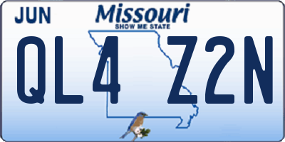 MO license plate QL4Z2N