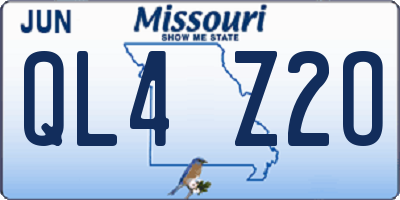 MO license plate QL4Z2O