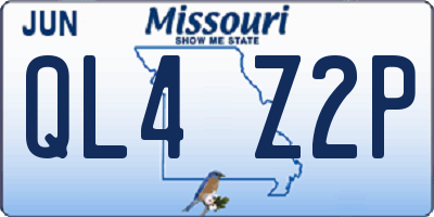MO license plate QL4Z2P