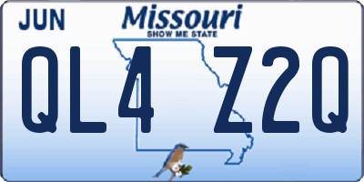 MO license plate QL4Z2Q