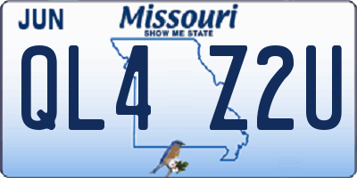 MO license plate QL4Z2U